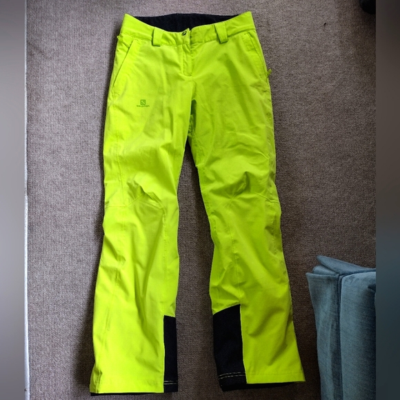 Salomon Pants - Salomon insulated ski/ snow pants light neon green/ yellow